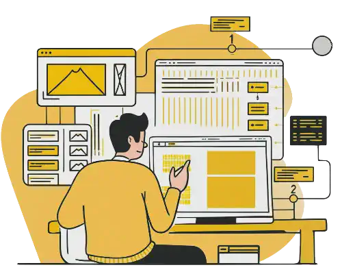 Image of a person crafting a website